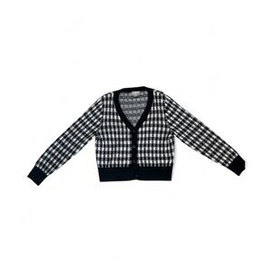 J. Crew Black and White Plaid Cardigan